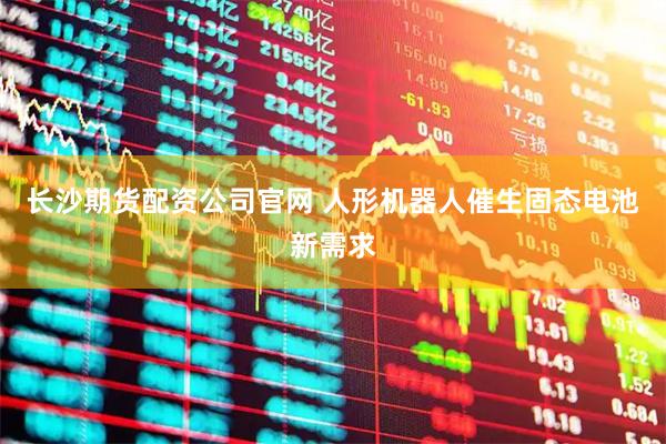 长沙期货配资公司官网 人形机器人催生固态电池新需求